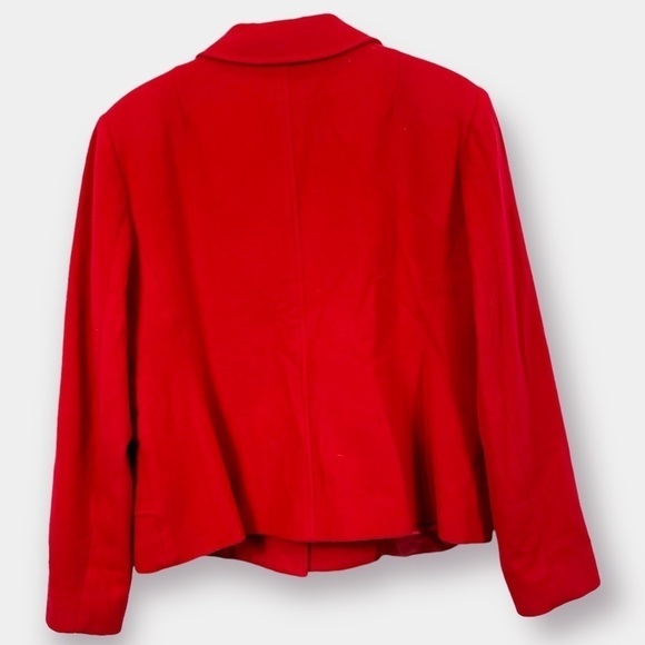 EUC Red Cashmere Blend Jacket Blazer Size 14 - Picture 2 of 5